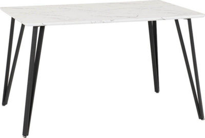 Seconique Marlow Dining Table In White Marble Effect Finish - image 1