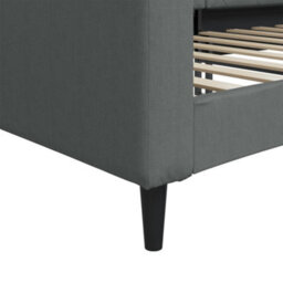 Berkfield Day Bed Dark Grey 90X190 Cm Fabric - thumbnail 5