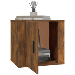 Berkfield Bedside Cabinets 2 Pcs Smoked Oak 50X39X47 Cm - thumbnail 4