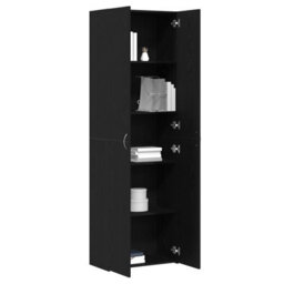 Walplus Black Oak Office Cabinet 60X32X190 Cm Made From Engineered Wood - thumbnail 3
