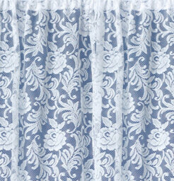 Tyrone Textiles Kew Traditional Floral White Net Curtain Flounce (Width - 300Cm X Drop - 137Cm) - thumbnail 2