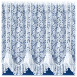 Tyrone Textiles Kew Traditional Floral White Net Curtain Flounce (Width - 300Cm X Drop - 137Cm) - thumbnail 1