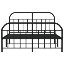 Vidaxl Metal Bed Frame Without Mattress With Footboard Black 180X200Cm - thumbnail 6
