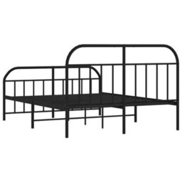Vidaxl Metal Bed Frame Without Mattress With Footboard Black 180X200Cm - thumbnail 8