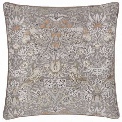 Morris & Co Strawberry Thief Embroidery Jacquard Feather Rich Cushion - image 1