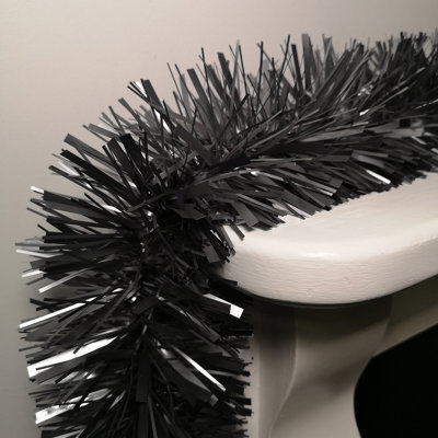 Samuel Alexander 2M X 15Cm Chunky & Fine Mix Christmas Tinsel Garland In Matt Graphite - image 1