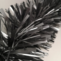 Samuel Alexander 2M X 15Cm Chunky & Fine Mix Christmas Tinsel Garland In Matt Graphite - thumbnail 2