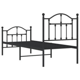 Berkfield Metal Bed Frame With Headboard And Footboard Black 75X190 Cm - thumbnail 7