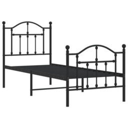 Berkfield Metal Bed Frame With Headboard And Footboard Black 75X190 Cm - thumbnail 4
