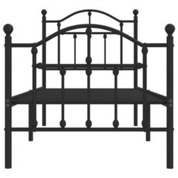 Berkfield Metal Bed Frame With Headboard And Footboard Black 75X190 Cm - thumbnail 5