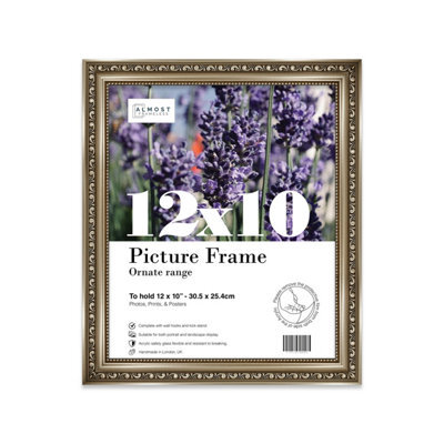12X10 Gunmetal  Ornate Picture Frame (30.5 X 25.4Cm) Poster, Photo, Artwork, Gallery Wall Or Print - image 1