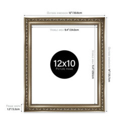 12X10 Gunmetal  Ornate Picture Frame (30.5 X 25.4Cm) Poster, Photo, Artwork, Gallery Wall Or Print - thumbnail 2