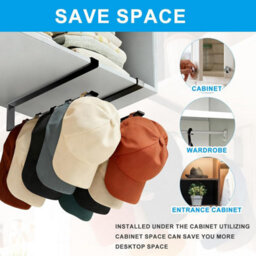 Wall-Mounted Cap Holder, Hat Rack, Cap Storage Organizer For Bedroom - thumbnail 3