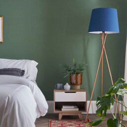 Valuelights Camden Copper Tripod Floor Lamp With Navy Tapered Shade - thumbnail 5