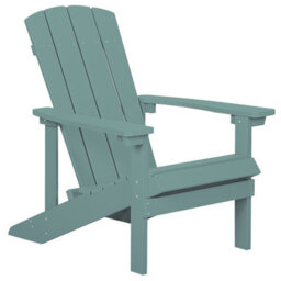 Beliani Garden Chair Adirondack With Footstool Turquoise - thumbnail 4