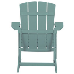 Beliani Garden Chair Adirondack With Footstool Turquoise - thumbnail 7
