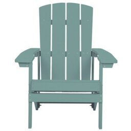Beliani Garden Chair Adirondack With Footstool Turquoise - thumbnail 5