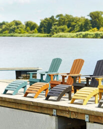 Beliani Garden Chair Adirondack With Footstool Turquoise - thumbnail 2