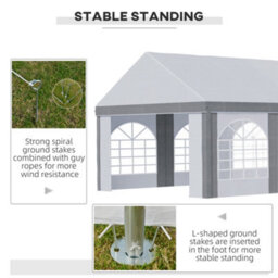 Outsunny 8 X 4M Party Tent, Marquee Gazebo With Sides, Windows And Double Doors - thumbnail 6