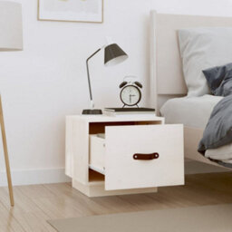 Berkfield Bedside Cabinet White 40X34X35 Cm Solid Wood Pine - thumbnail 3