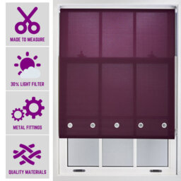 Aubergine Daylight Roller Blind With Chrome Round Eyelets And Metal Fittings Cut To Size By Furnished - (W)240Cm X (L)210Cm - thumbnail 1