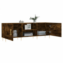 Berkfield Tv Cabinet Smoked Oak 150X30X50 Cm Engineered Wood - thumbnail 4