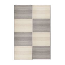 GoodHome Atomia Contemporary Panelled Without Mirror Doors Grey & Natural Grey Oak Effect 2 Door Sliding Wardrobe Door Kit (H)2250mm (W)1500mm - thumbnail 4