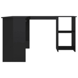Vidaxl L-Shaped Corner Desk High Gloss Black 120X140X75 Cm Engineered Wood Corner Desks - thumbnail 5