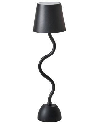 Wyld And Coco Lumina Table Lamp Black - Wireless Charging, Touch Dimmer, Usb Port, Curved Metal Design - image 1
