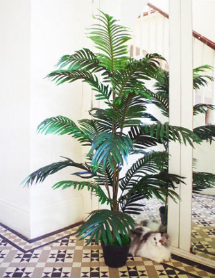 Leaf Large Artificial Palm Tree 140Cm Areca Palm Extra Tall Realistic Leaves Potted Botanik - image 1