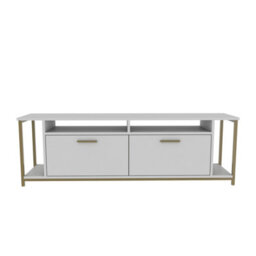 Decorotika Omar Tv Stand Tv Unit For Tvs Up To 72 Inch White And Gold - thumbnail 4
