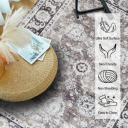 Ameha Bedroom Living Room 120X170Cm-Harmony Area Rugs Soft Cashmere Style - Soft Short Pile Vintage Carpet For Dining Room - thumbnail 9