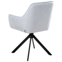 Beliani Dining Chair Swivel Mornas Faux Linen Light Blue - thumbnail 6