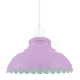 Happy Homewares Industrial And Modern Petal Design Soft Lilac Metal Ceiling Pendant Light Shade - thumbnail 1