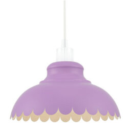 Happy Homewares Industrial And Modern Petal Design Soft Lilac Metal Ceiling Pendant Light Shade - thumbnail 2