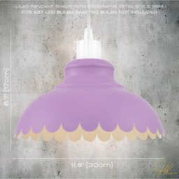 Happy Homewares Industrial And Modern Petal Design Soft Lilac Metal Ceiling Pendant Light Shade - thumbnail 5