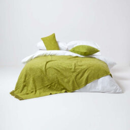Homescapes Nirvana Cotton Green Rectangular Cushion Cover, 30 X 50 Cm - thumbnail 4