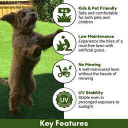 "Madidi 30mm Artificial Grass, Plush Outdoor Artificial Grass, Pet-Friendly Outdoor Artificial Grass-2M(6'6"") X 4M(13'1"")-8M²" - thumbnail 2