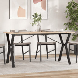 Walplus Dining Table Y-Frame 160X80X75 Cm Solid Wood Pine And Steel