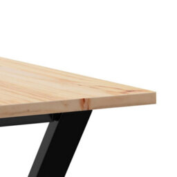 Walplus Dining Table Y-Frame 160X80X75 Cm Solid Wood Pine And Steel - thumbnail 7