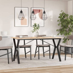 Walplus Dining Table Y-Frame 160X80X75 Cm Solid Wood Pine And Steel - thumbnail 3