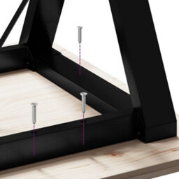Walplus Dining Table Y-Frame 160X80X75 Cm Solid Wood Pine And Steel - thumbnail 8