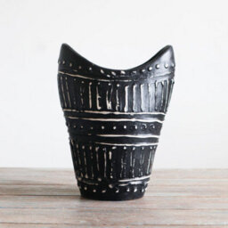 Chocolate Swirl Shaped Terracotta Vase From Lombok - Handcrafted Decor - thumbnail 2