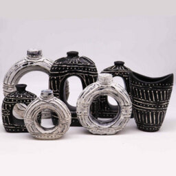 Chocolate Swirl Shaped Terracotta Vase From Lombok - Handcrafted Decor - thumbnail 3