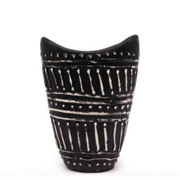 Chocolate Swirl Shaped Terracotta Vase From Lombok - Handcrafted Decor