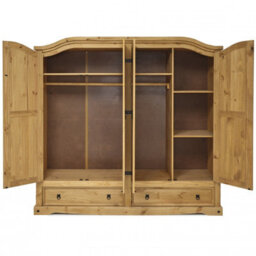 Mercers Furniture Corona 4 Door 2 Drawer Wardrobe Solid Pine With Mexican Styling - thumbnail 2