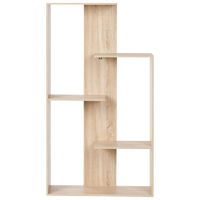 Wyld and Coco Auracasa 3-Tier Bookcase, Light Brown Open-Back, Irregular Design - 60 X 29 X 163 Cm - image 1