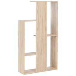 Wyld and Coco Auracasa 3-Tier Bookcase, Light Brown Open-Back, Irregular Design - 60 X 29 X 163 Cm - thumbnail 5