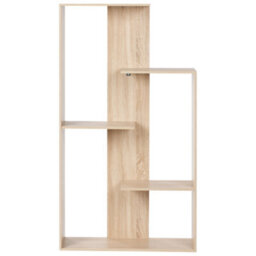 Wyld and Coco Auracasa 3-Tier Bookcase, Light Brown Open-Back, Irregular Design - 60 X 29 X 163 Cm - thumbnail 1