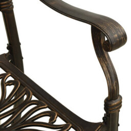 Berkfield 5 Piece Bistro Set Cast Aluminium Bronze - thumbnail 8